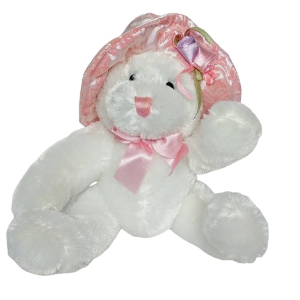 Dan Dee Bear Plush Floral Hat 6.75"